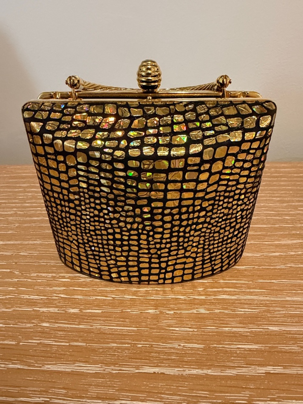 Gold and Black Mosaic Evening Clutch - Women Bags